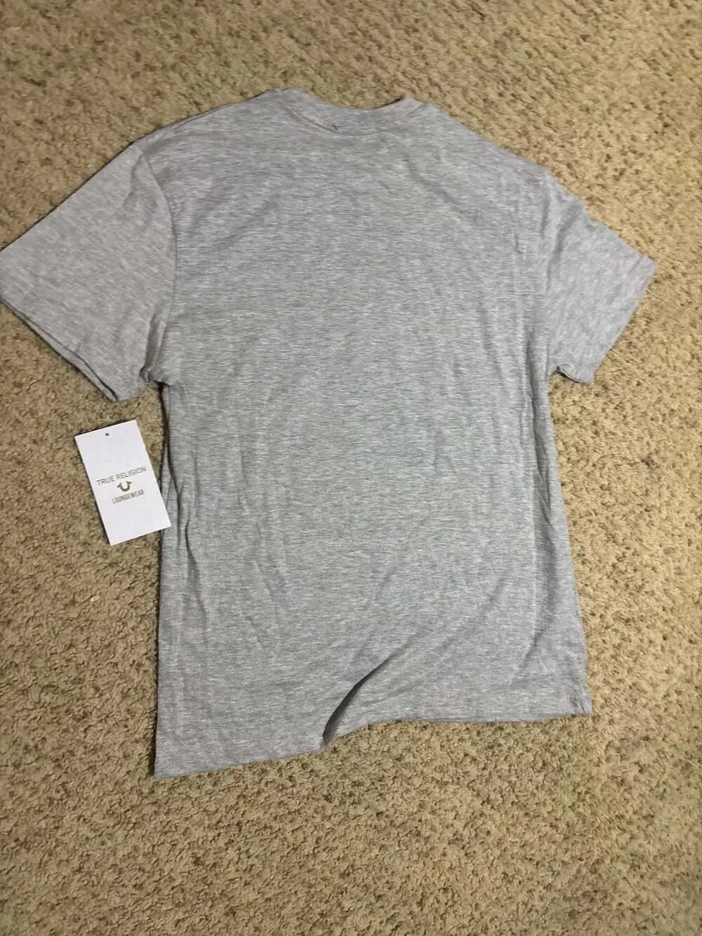 True Religion Mens Gray Lounge Wear Crew Neck Short Sleeve T Shirt Size Large